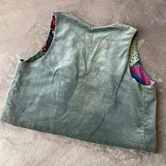 ‼️TRADED‼️RARE Vintage Reversible Silk Tie Patchwork Vest 🚢 - Picture 8 of 8